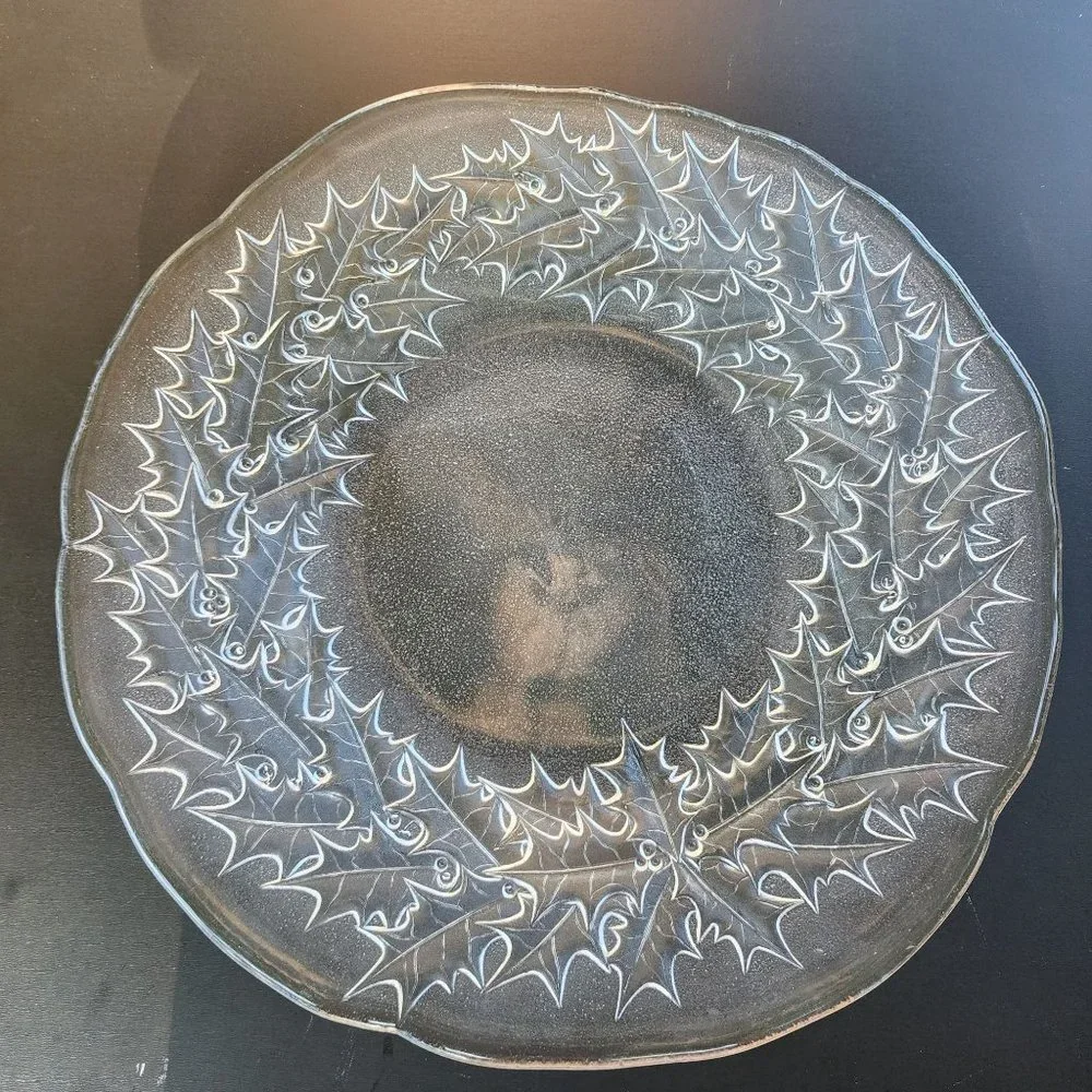 Vintage Mikasa Crystal Hostess Platter Holly Design 14